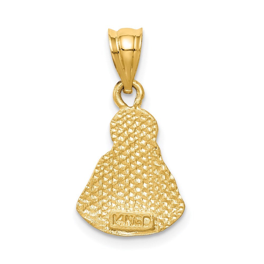 14K Gelbgold Jesus-Anhänger, gebürstet, diamantgeschliffen