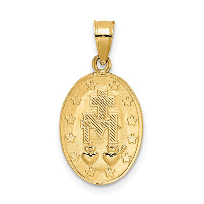 Polierter Miraculous-Medaillen-Anhänger aus 14K Gelbgold
