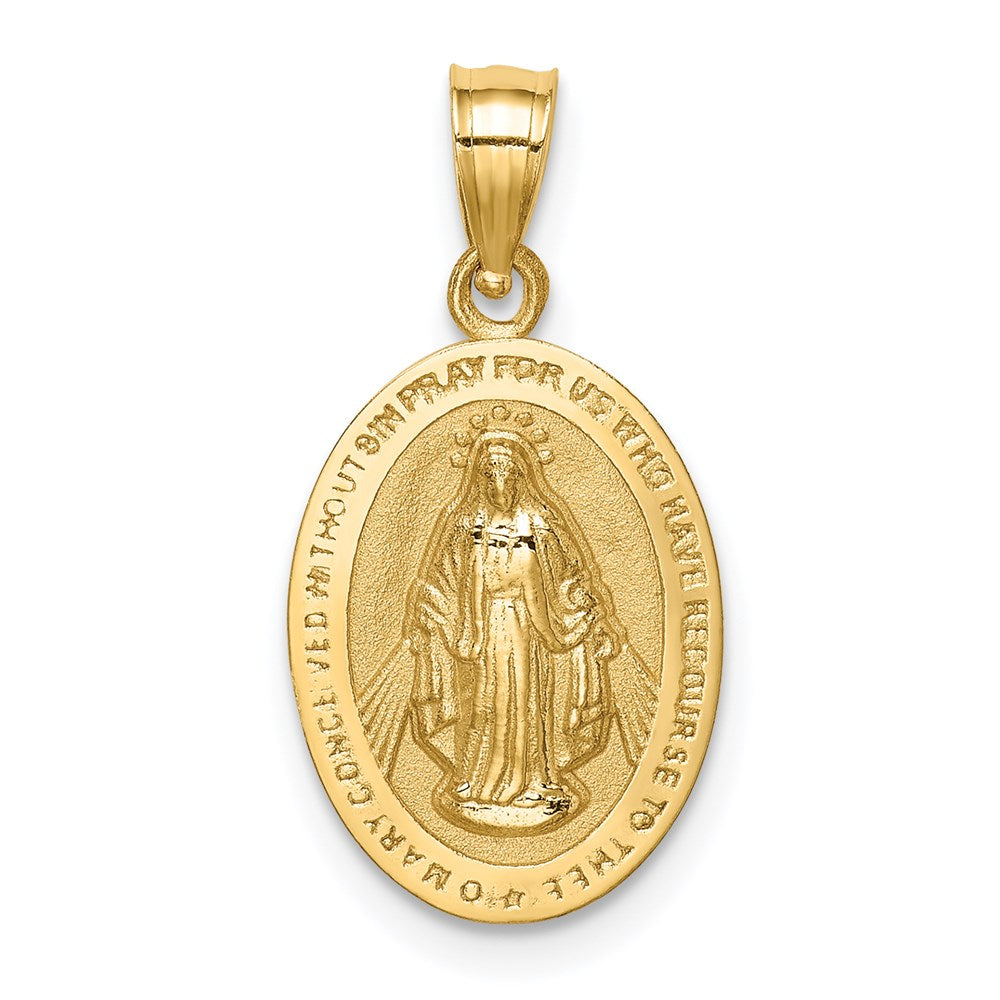 Polierter Miraculous-Medaillen-Anhänger aus 14K Gelbgold