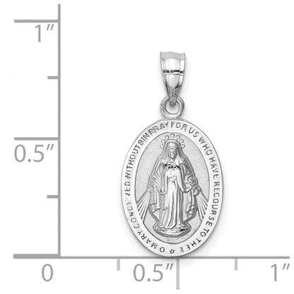 14K Weißgold Wunderbare Medaille Anhänger poliert