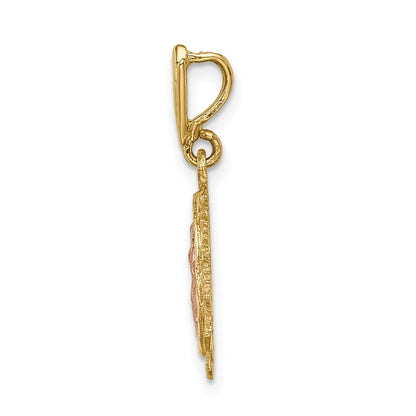 14K Bicolor Gold Polierter St. Mary Medaille Anhänger