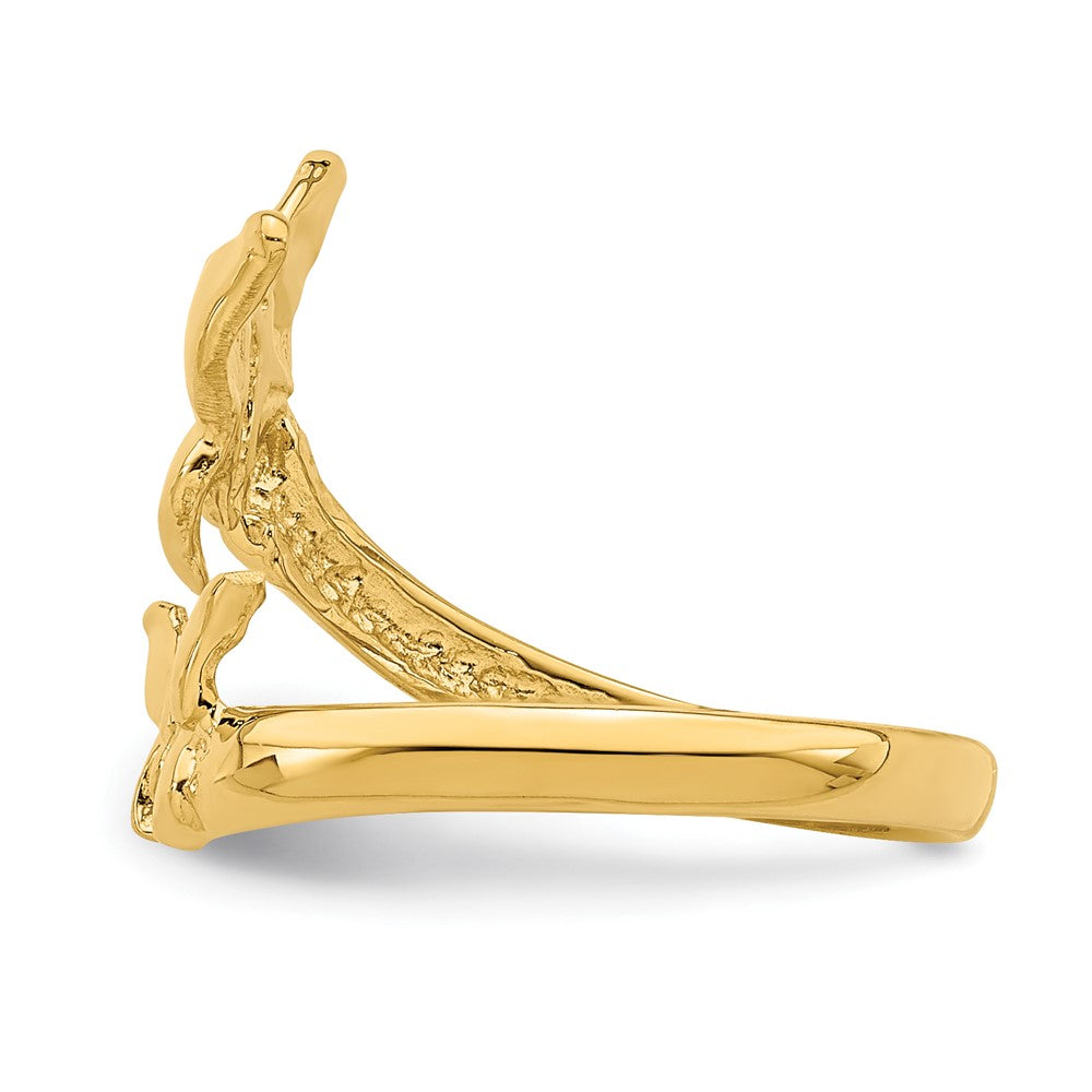 14K Gelbgold Polierter Schmetterling-Zehenring