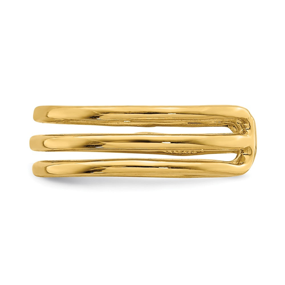 14K Gelbgold poliert Zehenring mit 3 Reihen