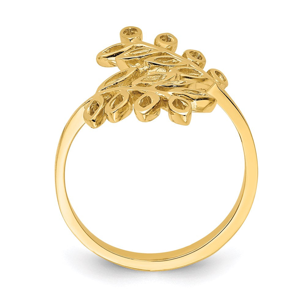 14K Gelbgold Blätter-Ring