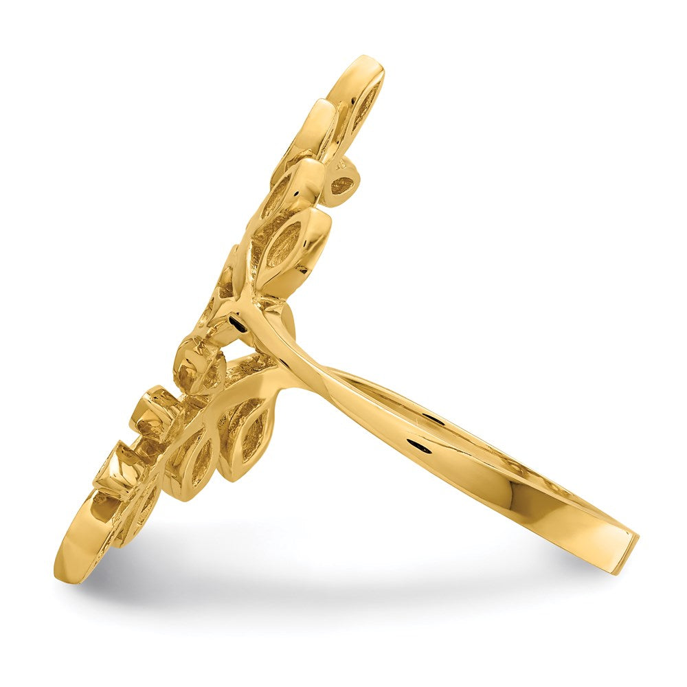 14K Gelbgold Blätter-Ring