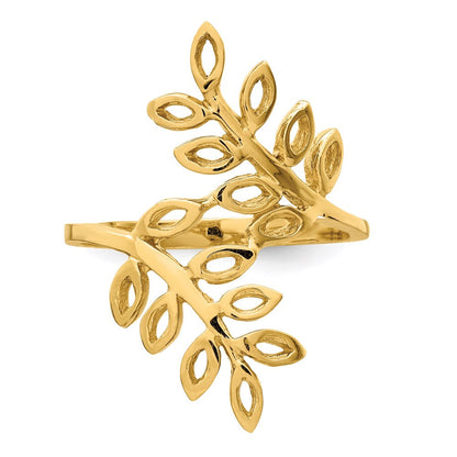 14K Gelbgold Blätter-Ring