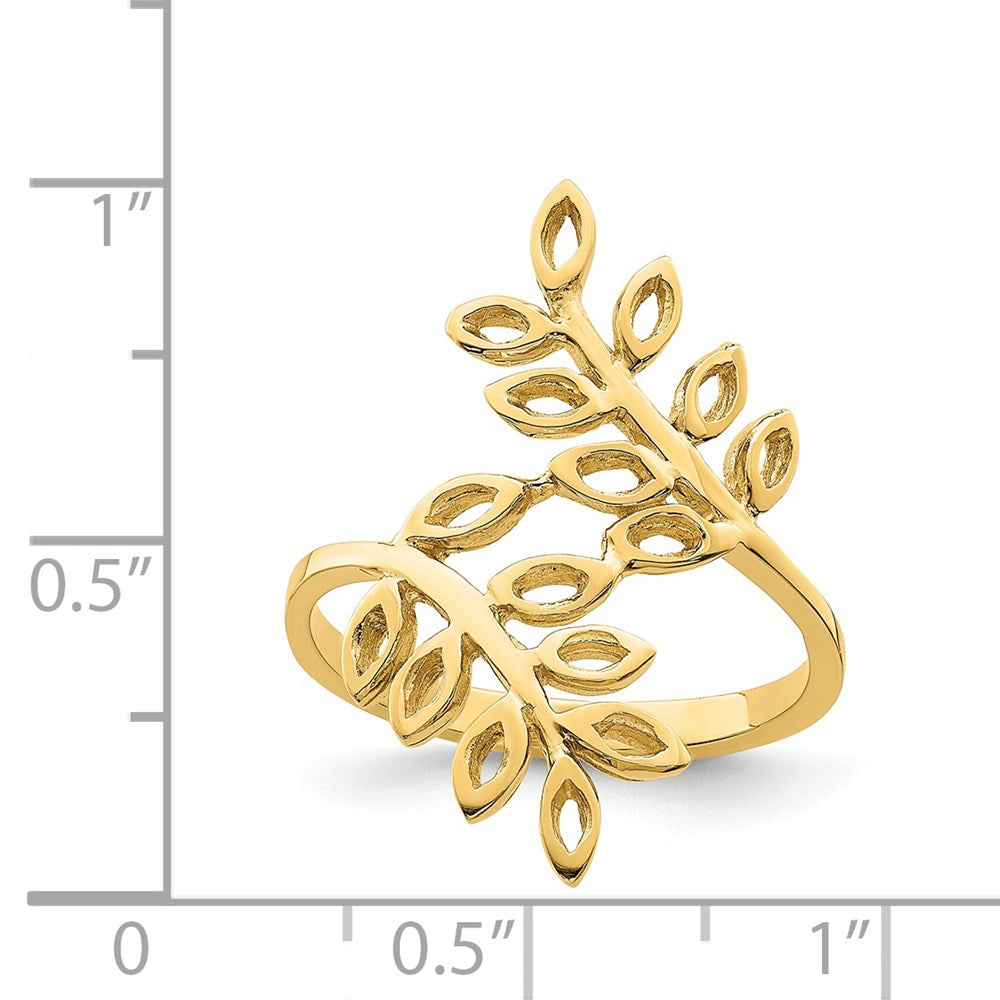 14K Gelbgold Blätter-Ring