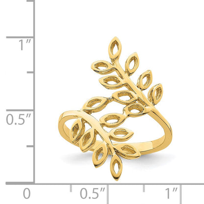 14K Gelbgold Blätter-Ring