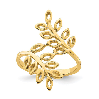14K Gelbgold Blätter-Ring
