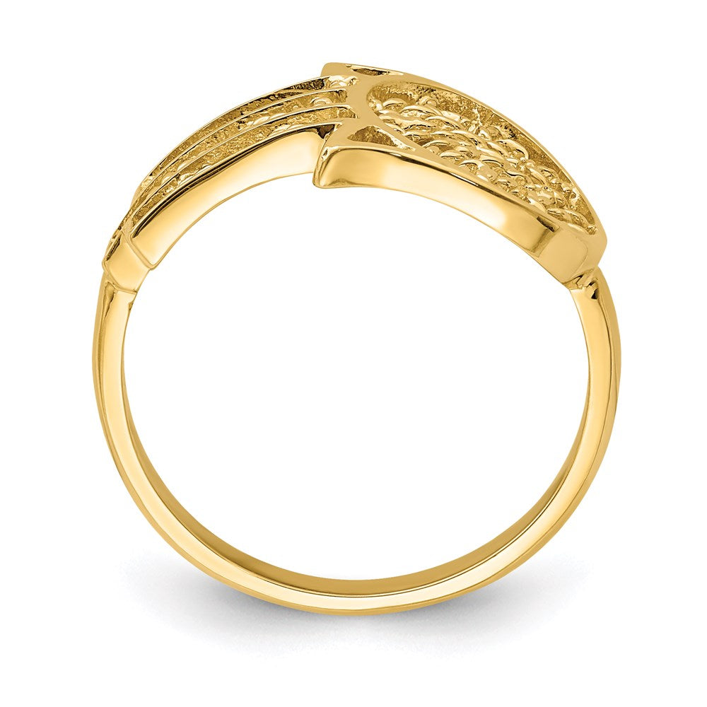 14K Gelbgold Ring mit Hamsa-Motiv, poliert