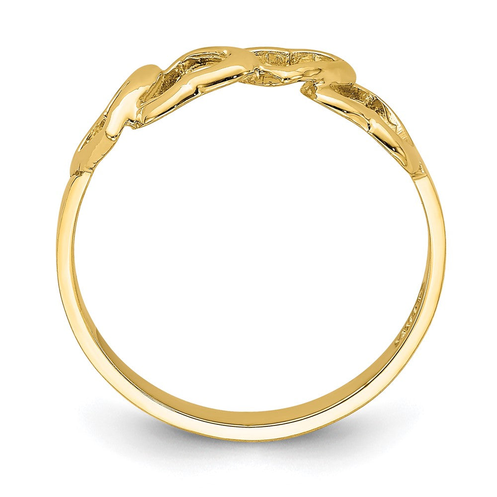 14K Gelbgold polierter Herz-Ring