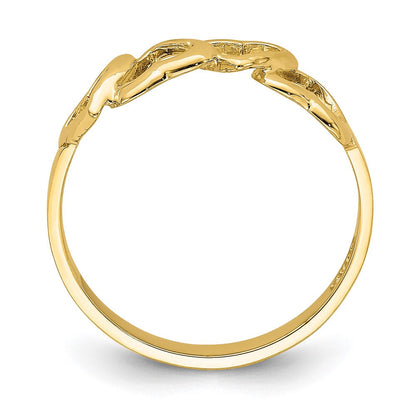14K Gelbgold polierter Herz-Ring