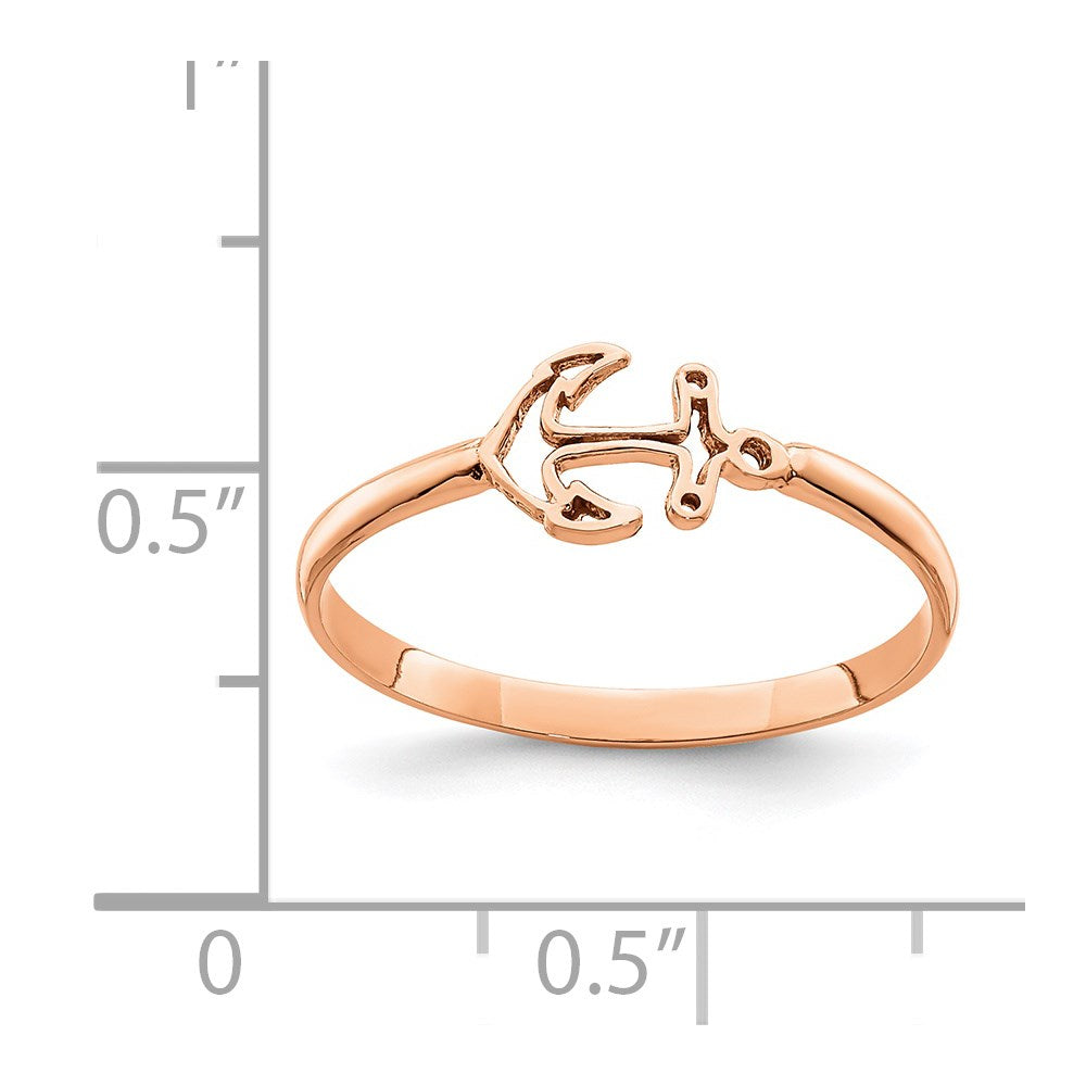 Anker-Ring aus 14K Roségold, poliert