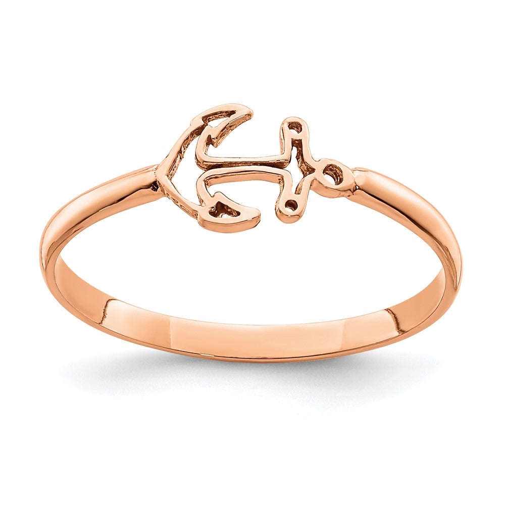 Anker-Ring aus 14K Roségold, poliert
