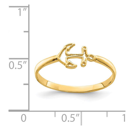 14K Gelbgold Ankerring, poliert