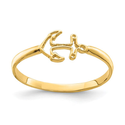 14K Gelbgold Ankerring, poliert