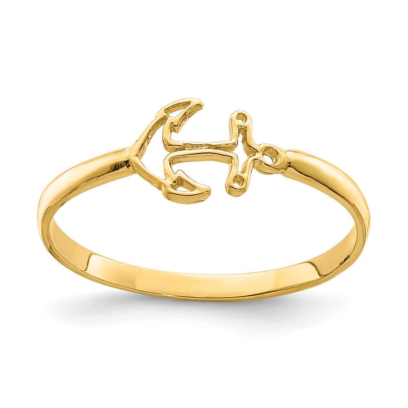 14K Gelbgold Ankerring, poliert