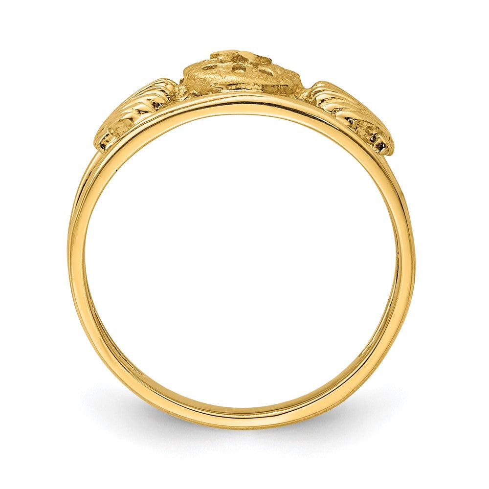 14K Gelbgold Ring mit gebürsteter und polierter Meereswelt-Optik