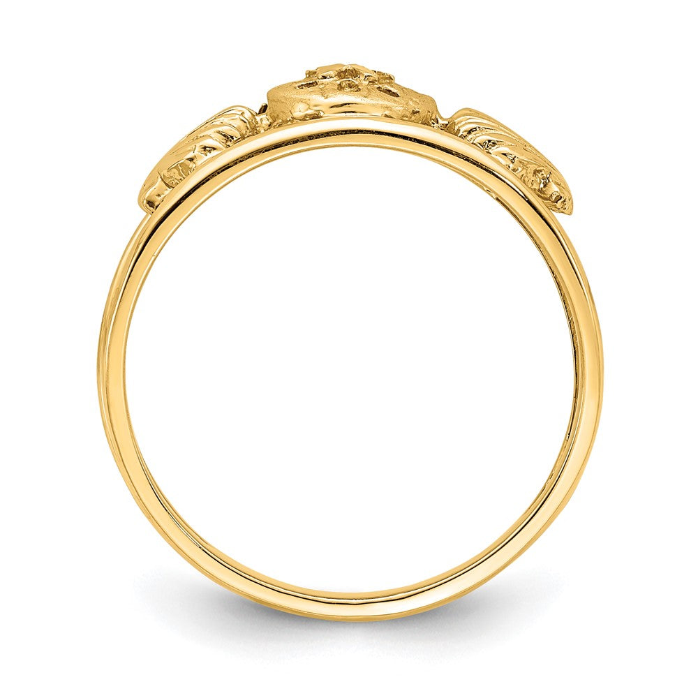 14K Roségold Robbenmotiv-Ring, gebürstet & poliert