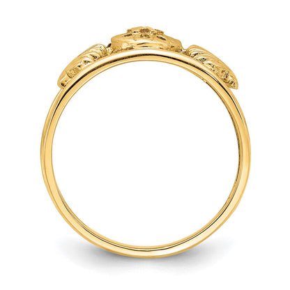 14K Roségold Robbenmotiv-Ring, gebürstet & poliert