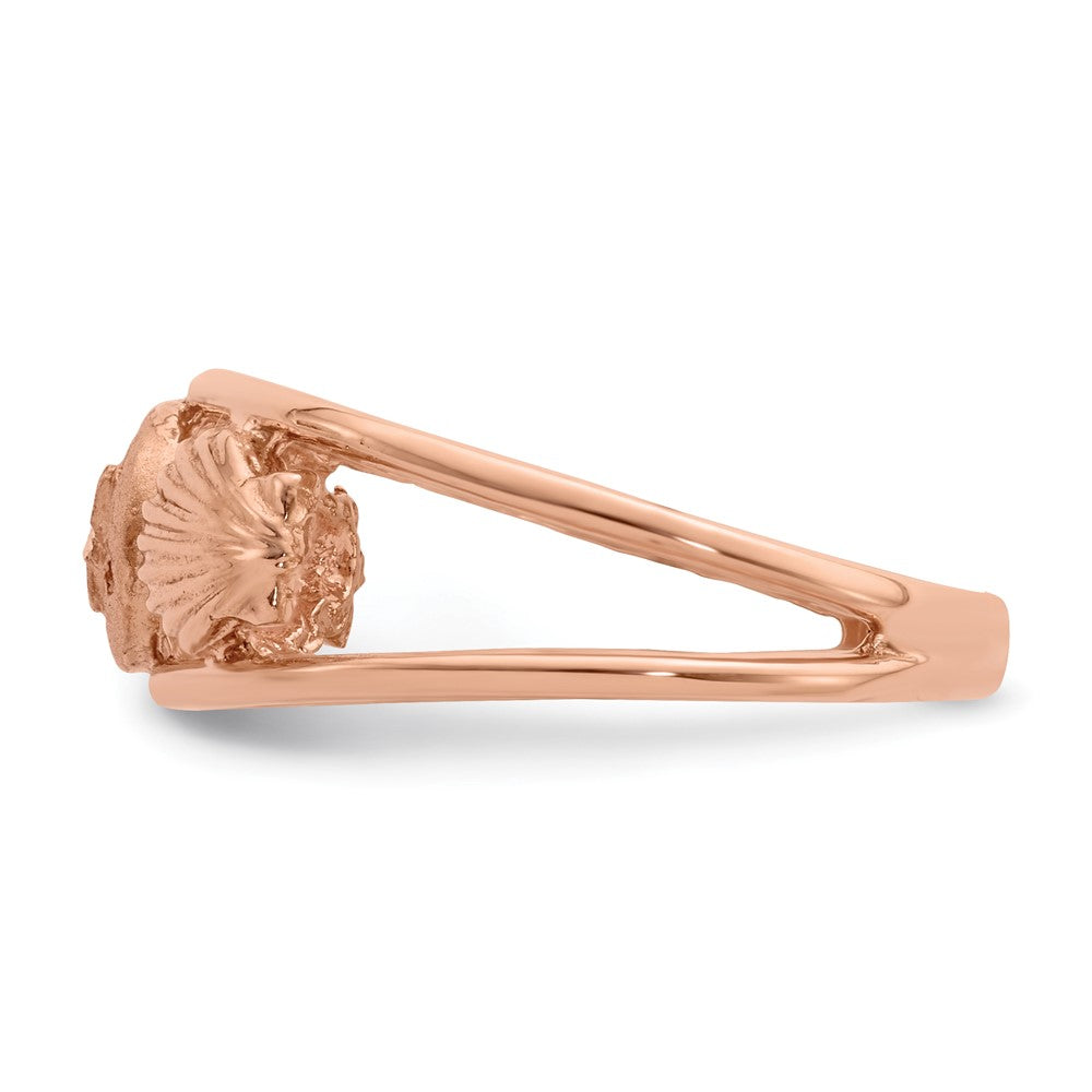 14K Roségold Robbenmotiv-Ring, gebürstet & poliert