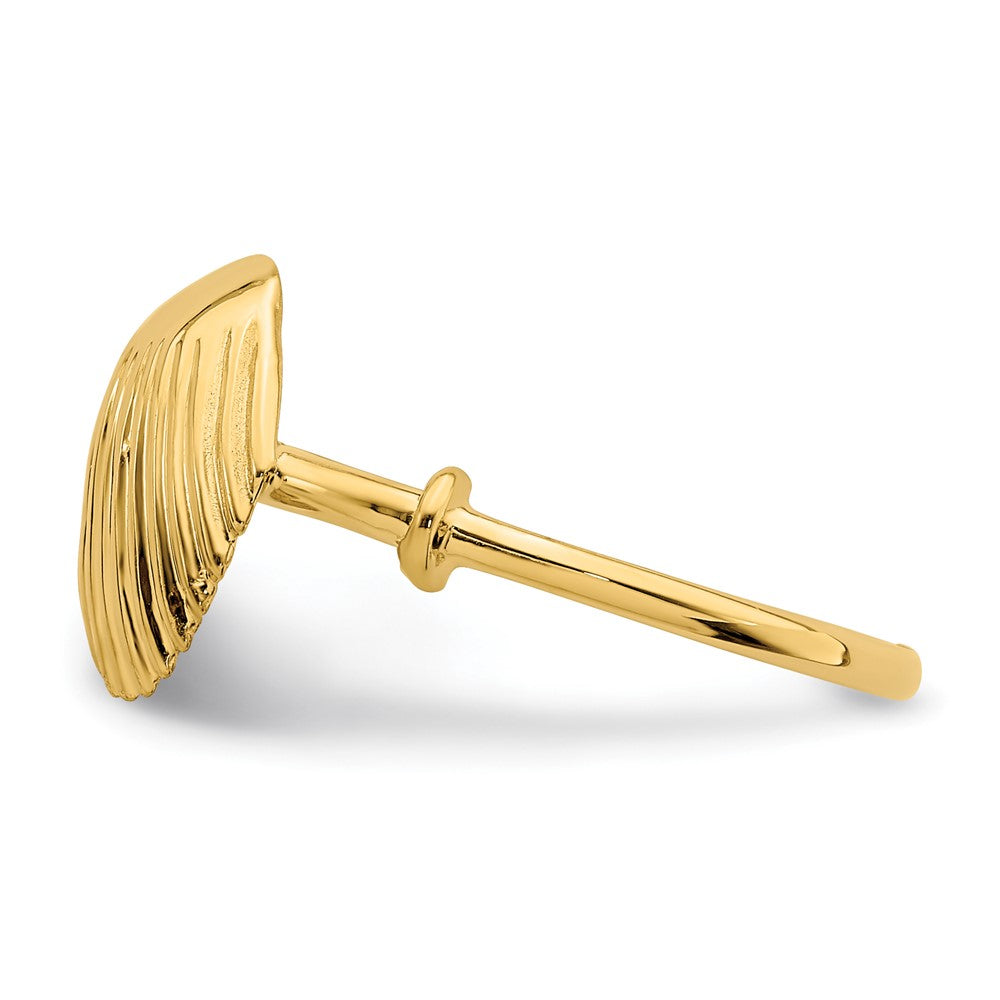 14K Gelbgold Ring mit poliertem Muschel-Design