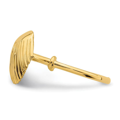 14K Gelbgold Ring mit poliertem Muschel-Design