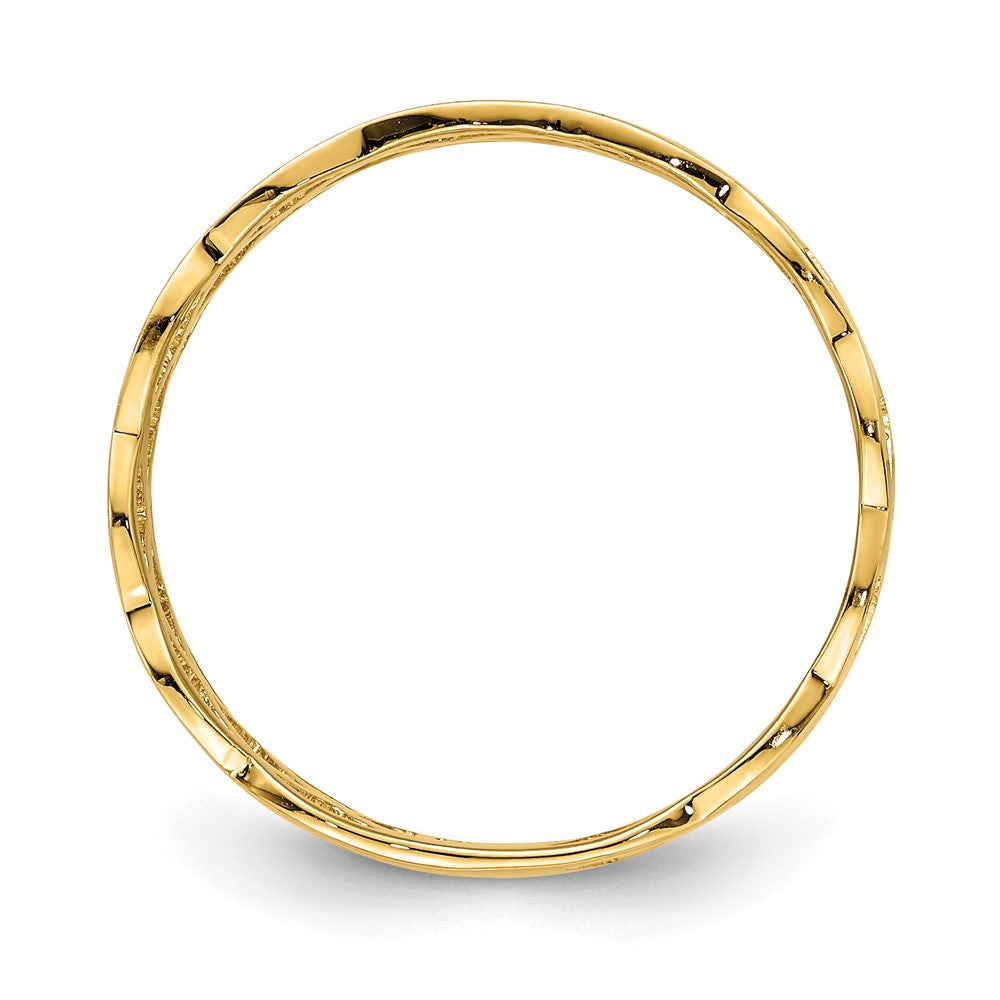 14K Gelbgold poliert Ring mit Flechtdesign