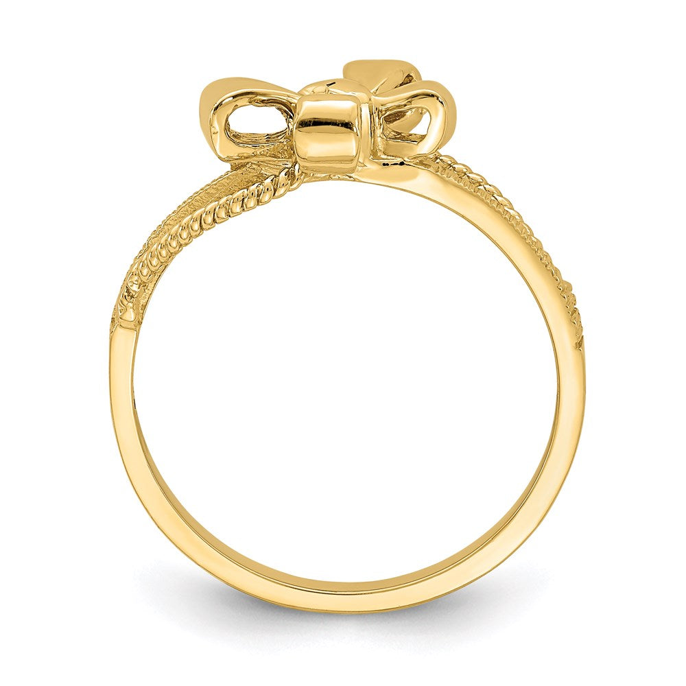 14K Gelbgold Ring mit Schleife, poliert