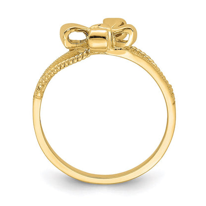 14K Gelbgold Ring mit Schleife, poliert