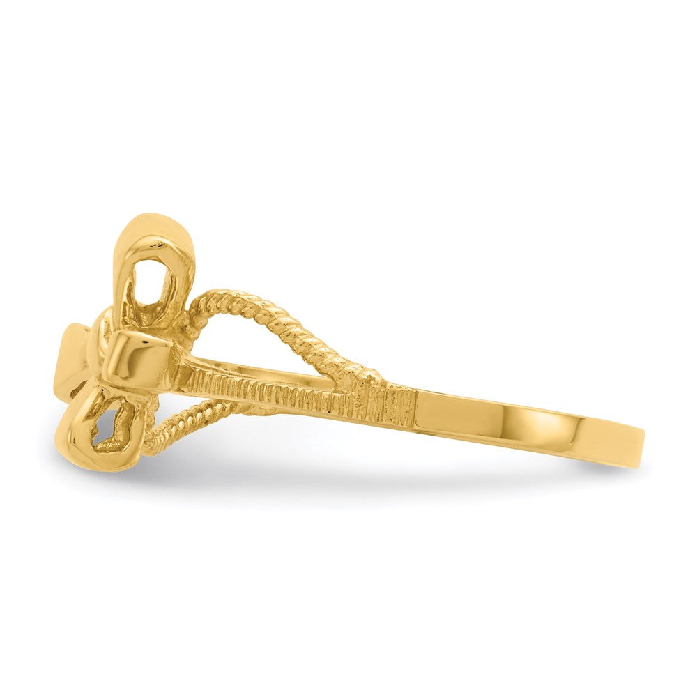 14K Gelbgold Ring mit Schleife, poliert