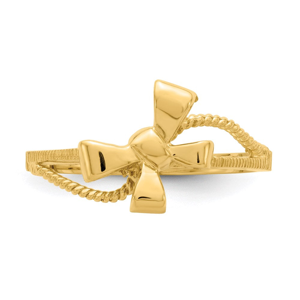 14K Gelbgold Ring mit Schleife, poliert
