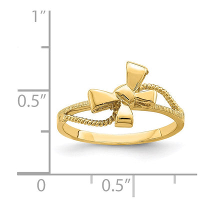 14K Gelbgold Ring mit Schleife, poliert
