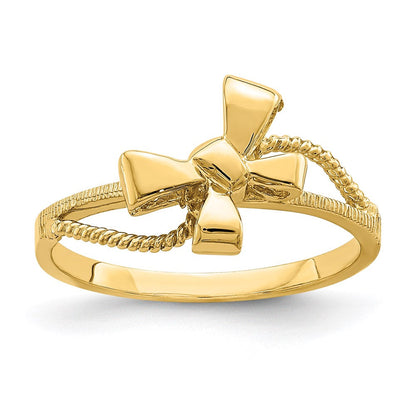 14K Gelbgold Ring mit Schleife, poliert
