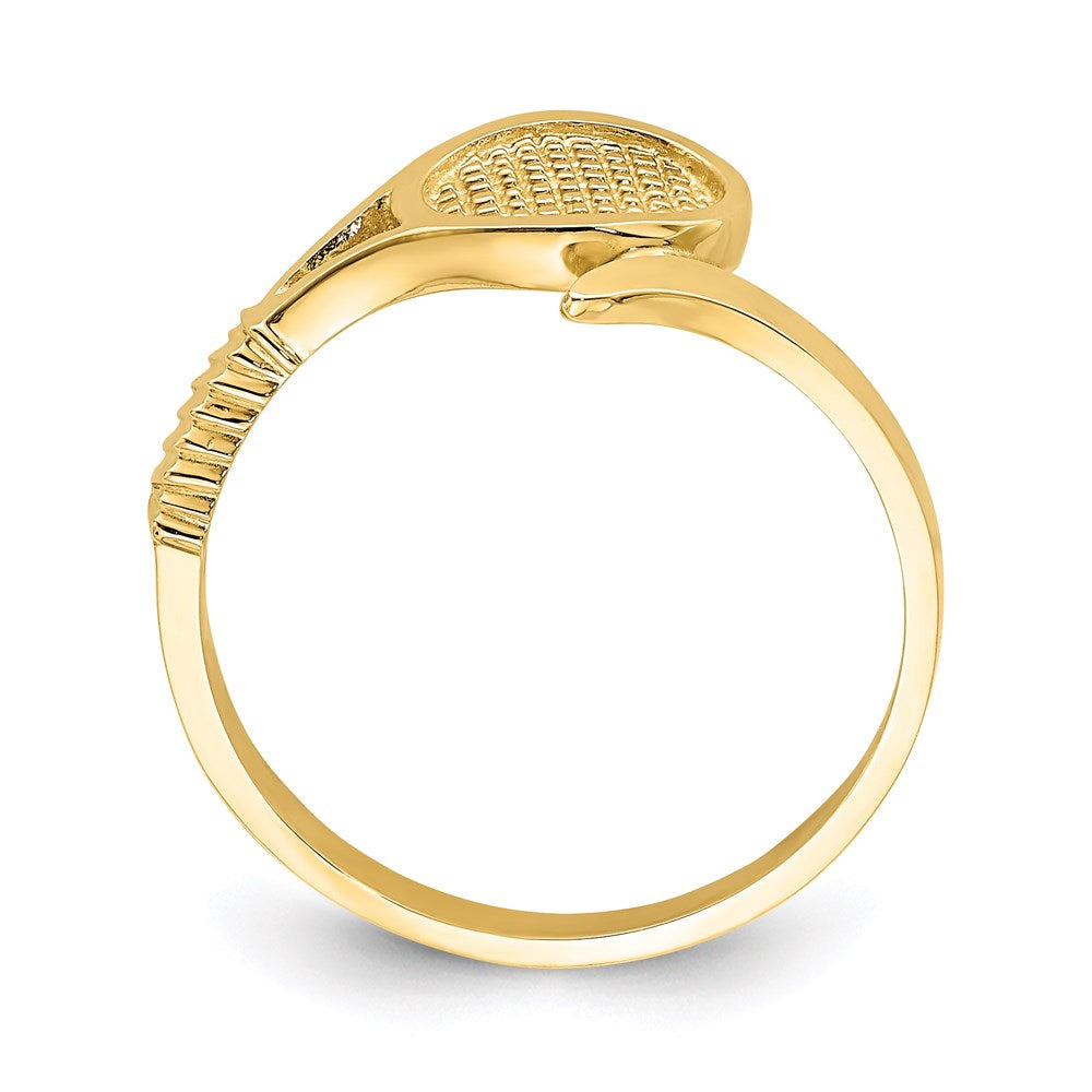 14K Gelbgold Poliert Tennisschläger-Ring