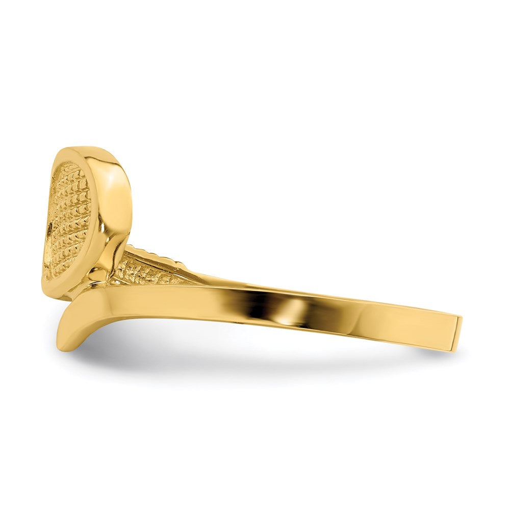 14K Gelbgold Poliert Tennisschläger-Ring