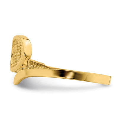14K Gelbgold Poliert Tennisschläger-Ring