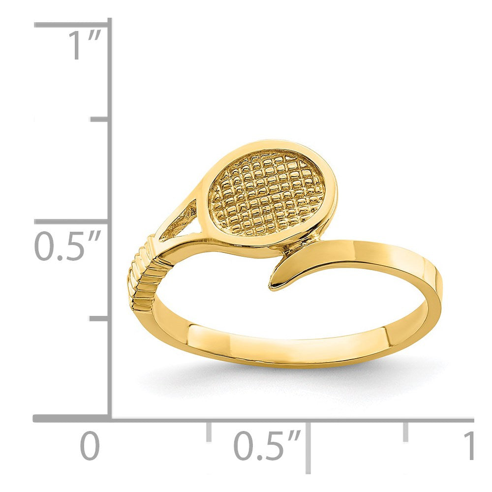14K Gelbgold Poliert Tennisschläger-Ring
