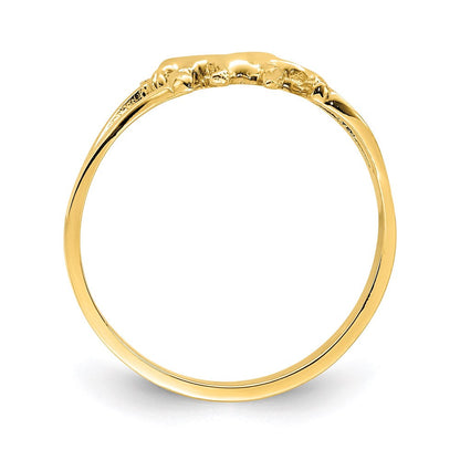 14K Gelbgold Polierter Einhorn-Ring