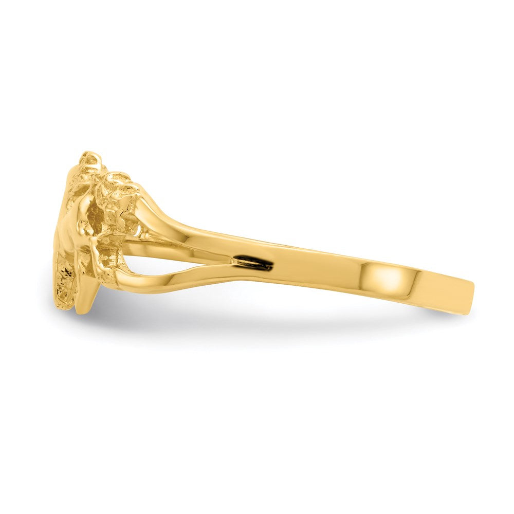 14K Gelbgold Polierter Einhorn-Ring