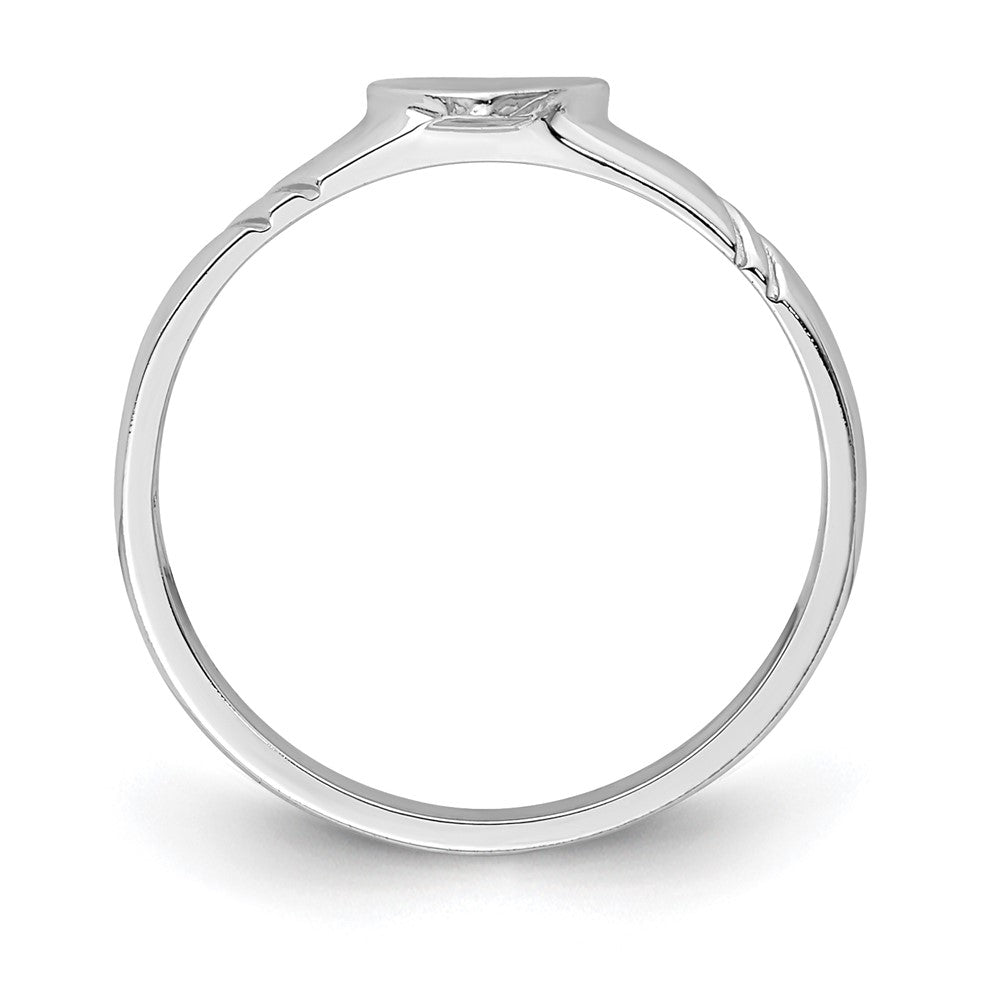 14K Weißgold Kinderring mit Herzmotiv, poliert