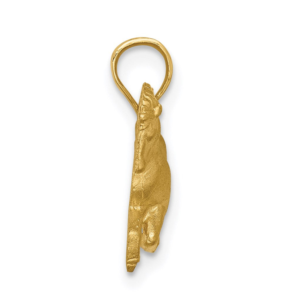 14K Gelbgold Anhänger "Pferd" gebürstet und diamantiert