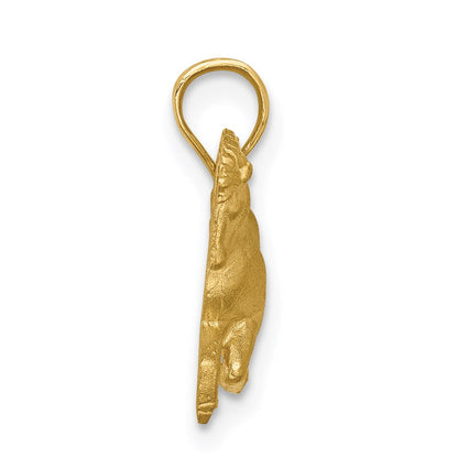 14K Gelbgold Anhänger "Pferd" gebürstet und diamantiert