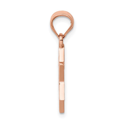14K Roségold Poliert Davidstern-Anhänger mit Rose