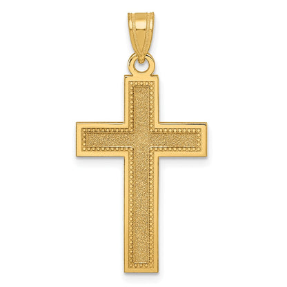 14K Gelbgold Groß Satiniert Kreuz Anhänger