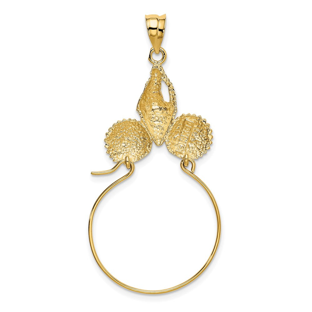 14K Gelbgold Muschel-Charmhalter