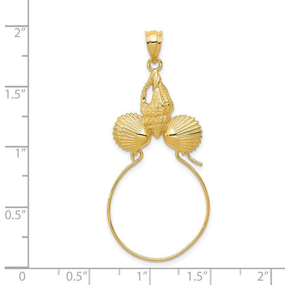 14K Gelbgold Muschel-Charmhalter