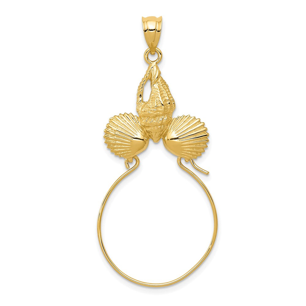 14K Gelbgold Muschel-Charmhalter