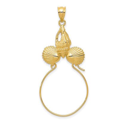 14K Gelbgold Muschel-Charmhalter