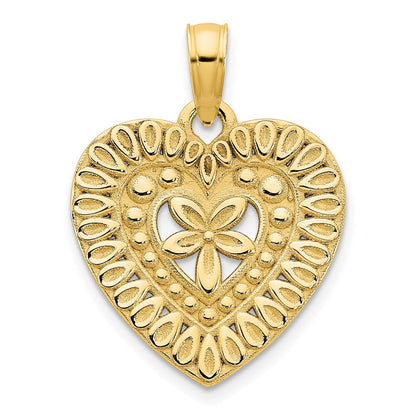 14 Karat Gelbgold Fantasie-Herz-Anhänger